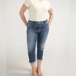Size Silver Jeans Co.® Suki Curvy Mid Rise Luxe Stretch Straight Jean size 24